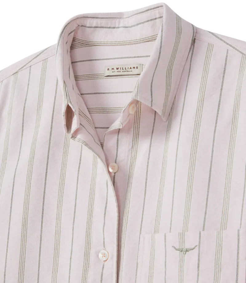 RM Williams Crisp Straight Shirt Pink Green-3